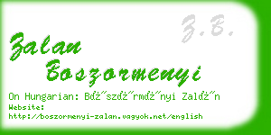 zalan boszormenyi business card